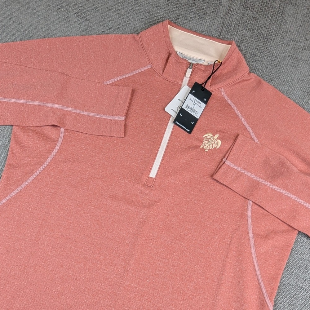 Straight Down Quarter Zip Women M Cedar Pink Anza Golf Performance Pullover NWT